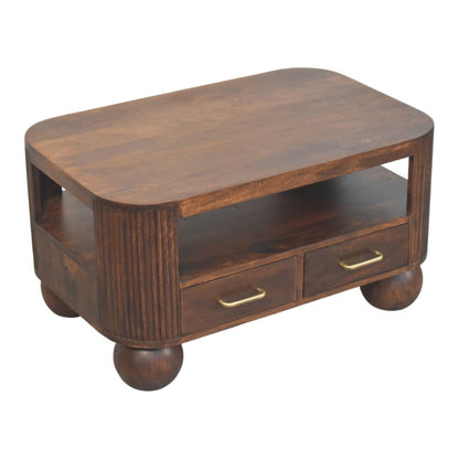 The Caspian Fluted Mango Wood Coffee Table