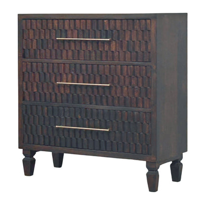The Arvani Carved Wood Drawer Chest