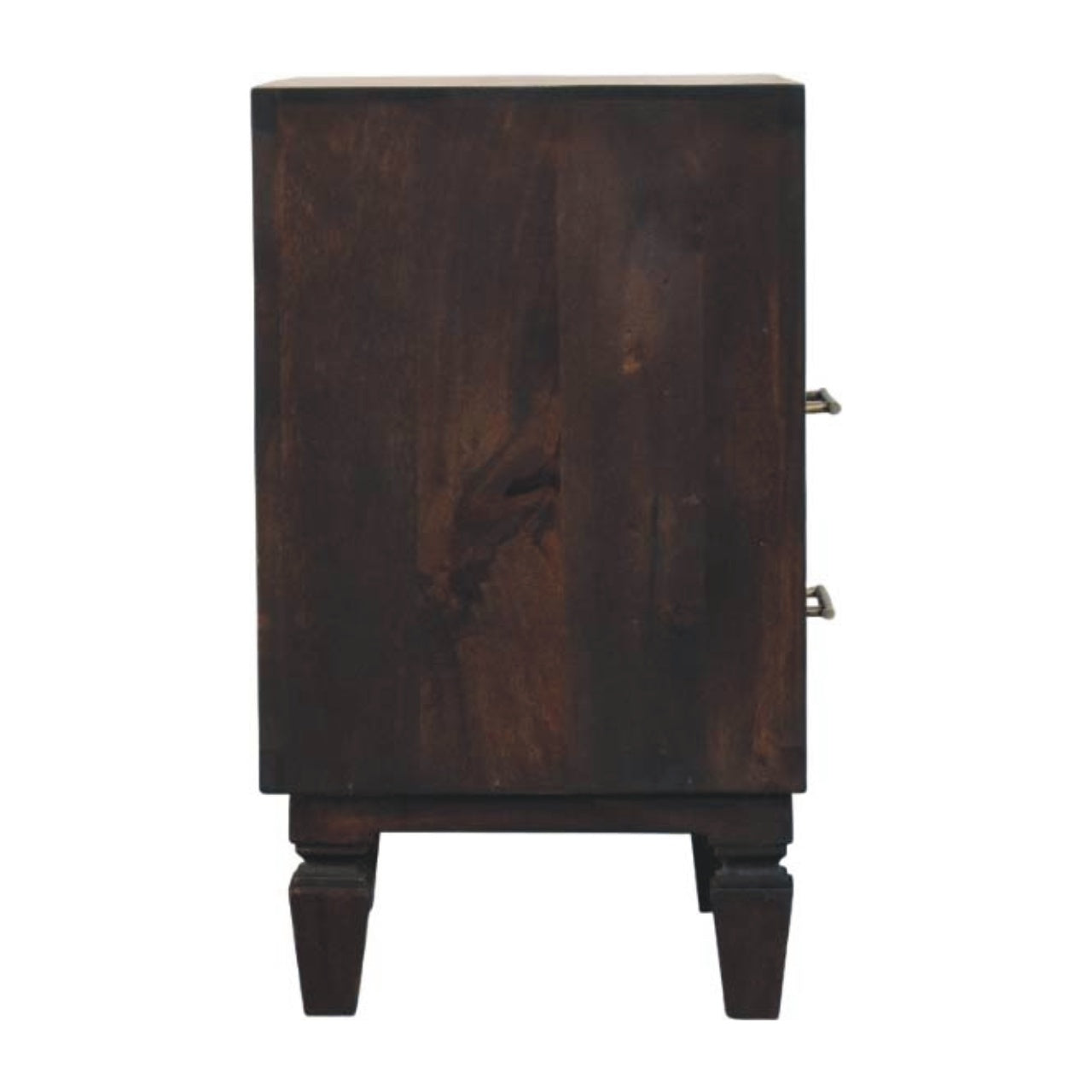 The Elara Carved Mango Wood Bedside Table