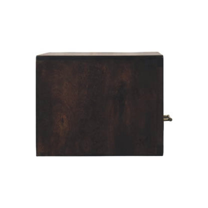 The Liora Carved Open-Slot Mango Wood Bedside Table
