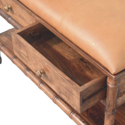 The Bamboo Carved Storage Bench