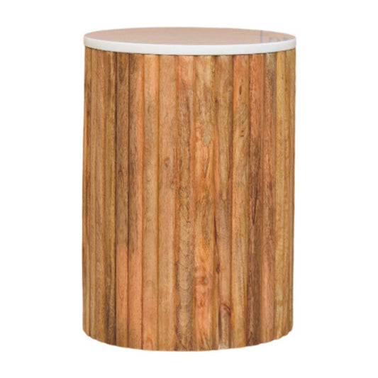 The Marble Top Fluted Side Table