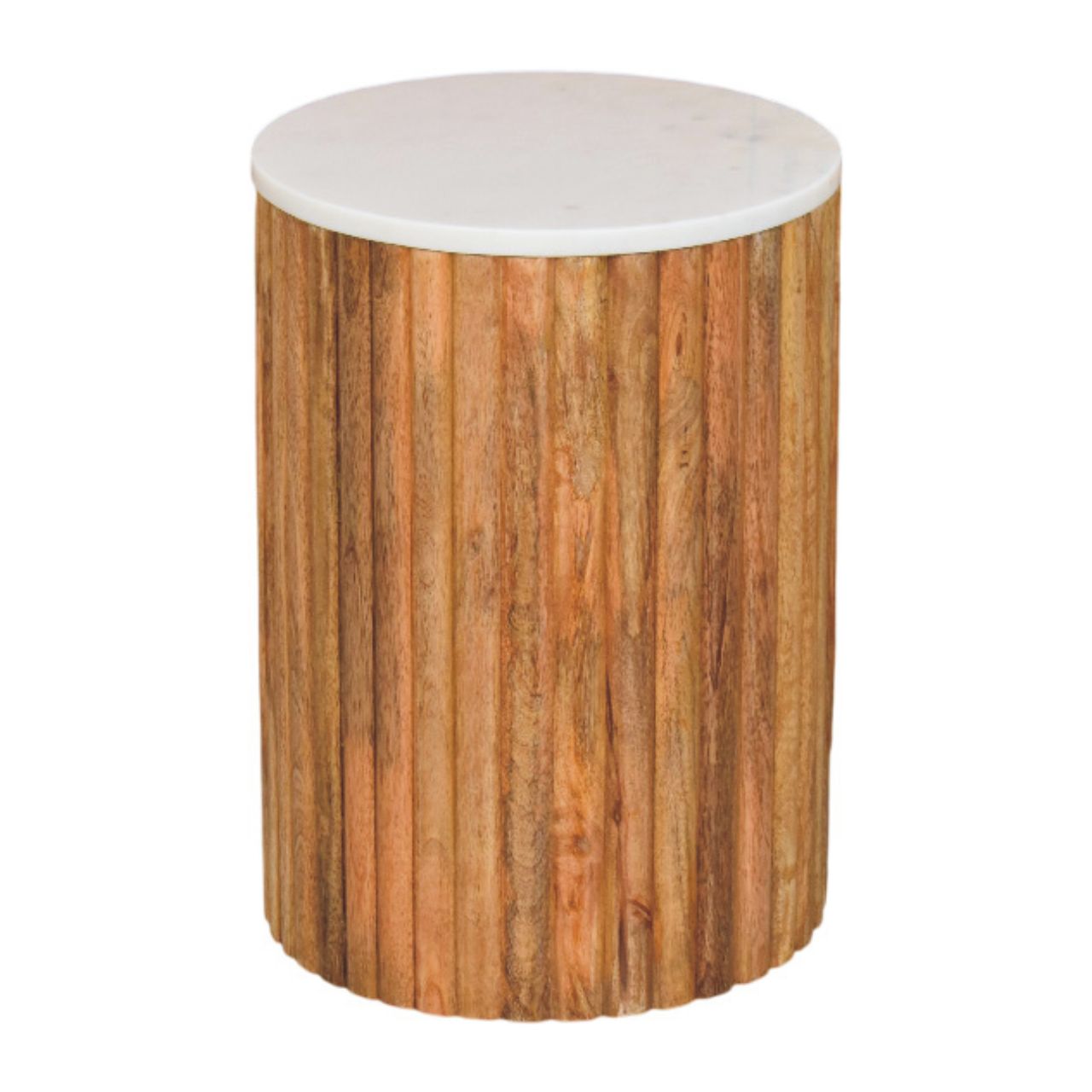 The Marble Top Fluted Side Table