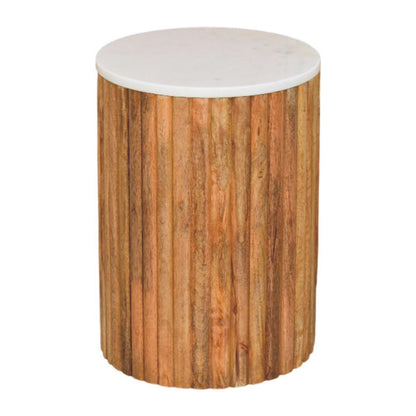 The Marble Top Fluted Side Table