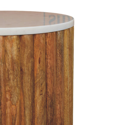The Marble Top Fluted Side Table