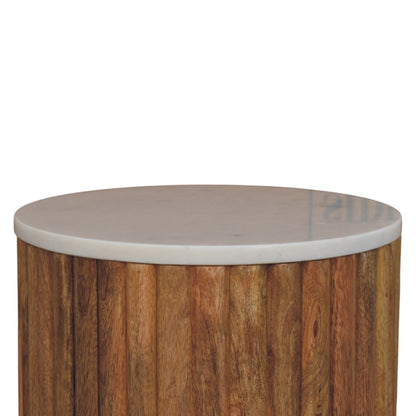 The Marble Top Fluted Side Table
