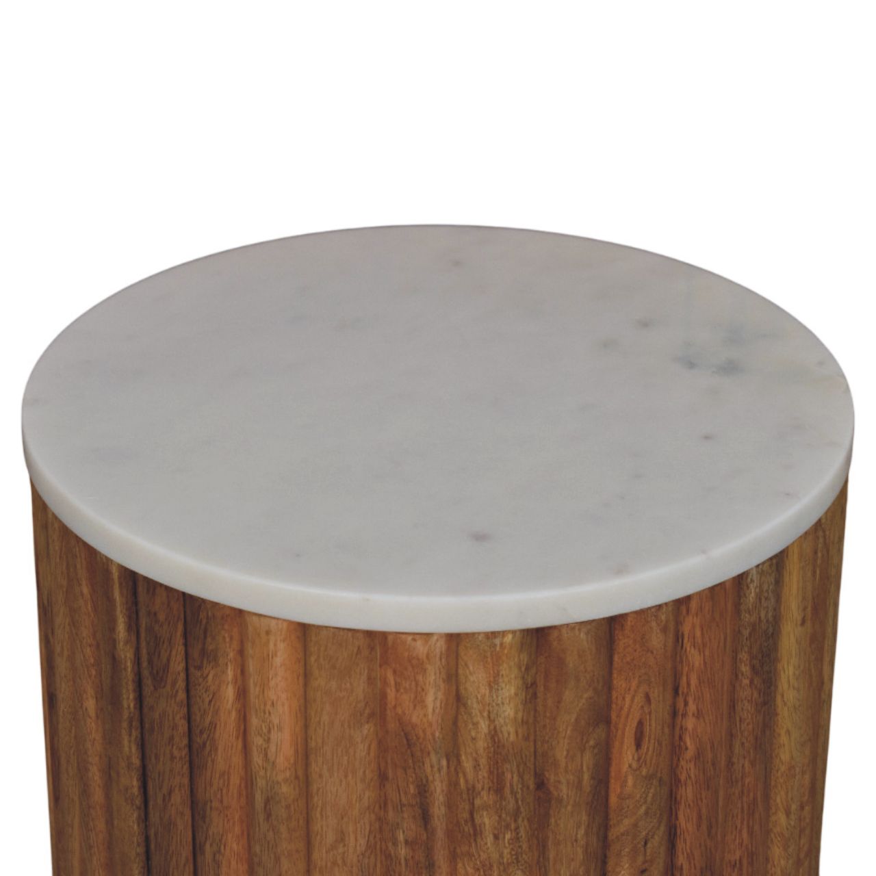 The Marble Top Fluted Side Table