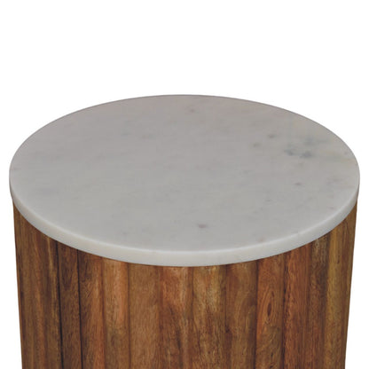 The Marble Top Fluted Side Table