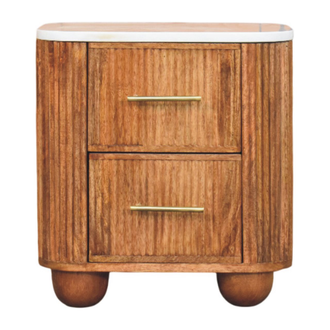 The Marble Top Fluted Bedside