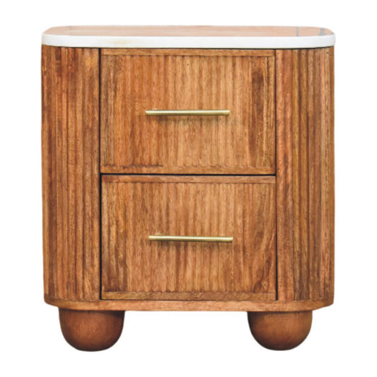 The Marble Top Fluted Bedside