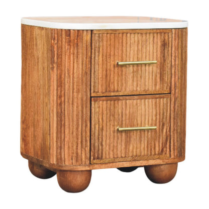 The Marble Top Fluted Bedside