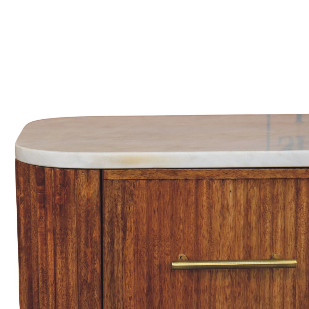 The Marble Top Fluted Bedside