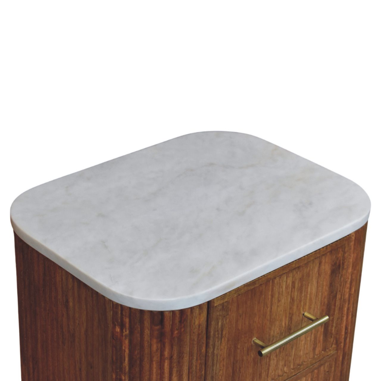 The Marble Top Fluted Bedside