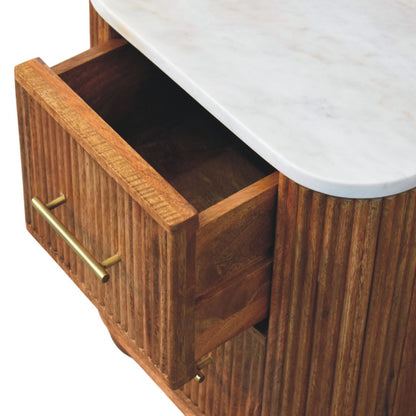 The Marble Top Fluted Bedside