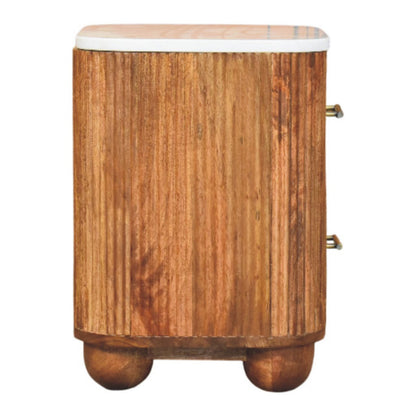 The Marble Top Fluted Bedside