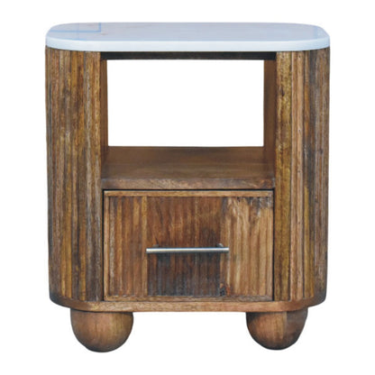 The Marble Top Fluted Bedside