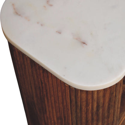 The Marble Top Fluted Bedside