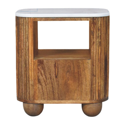 The Marble Top Fluted Bedside