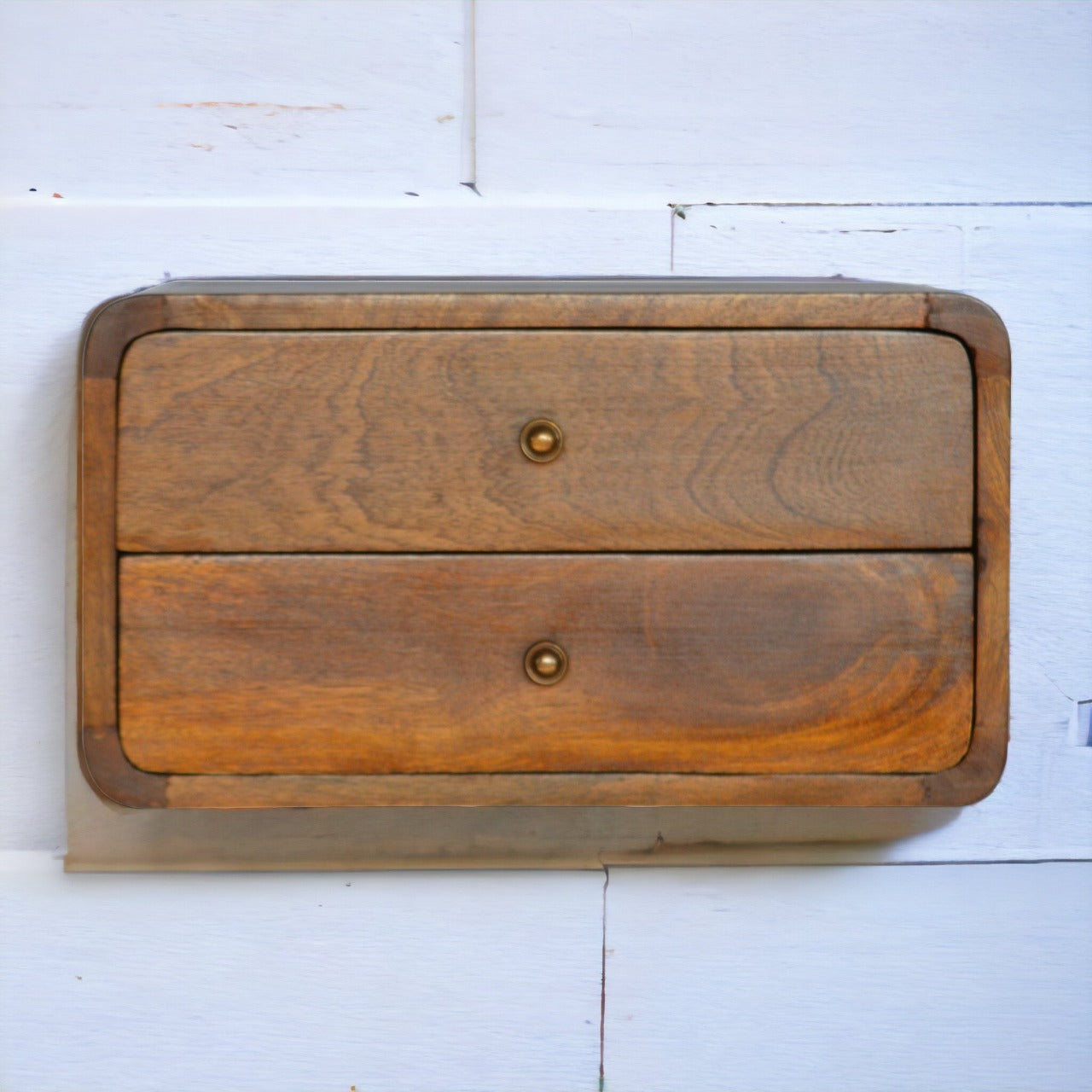 Floating Curved Bedside Shelf
