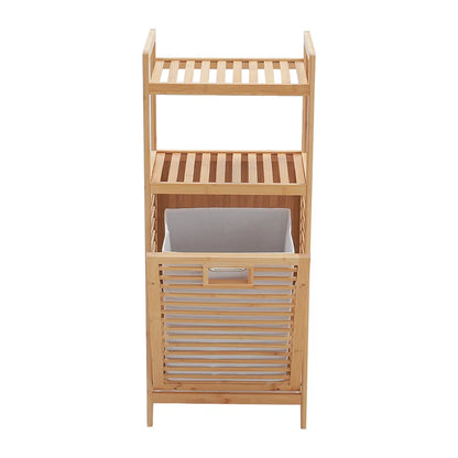 Bamboo Laundry Hamper Basket with Liner Bag