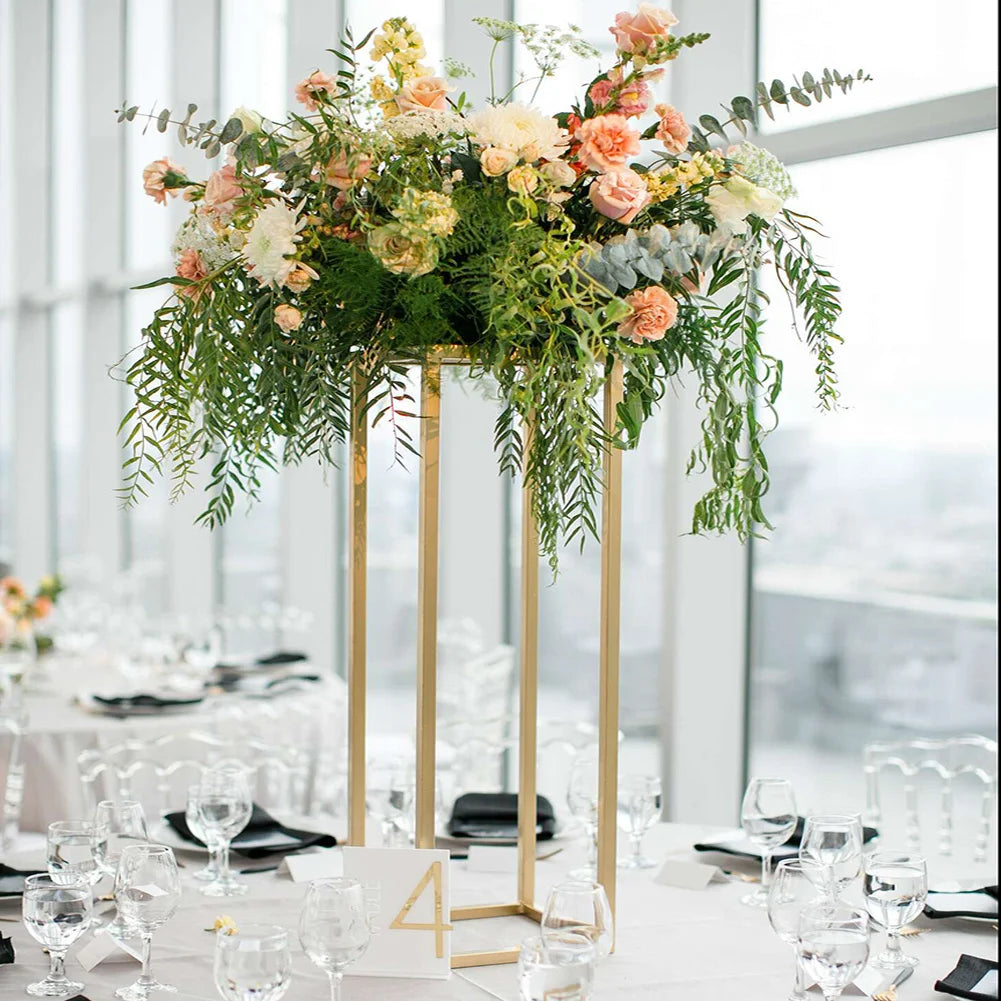 Gold Flower Column Stand