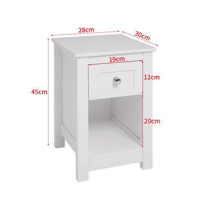 White Side Table with Drawer