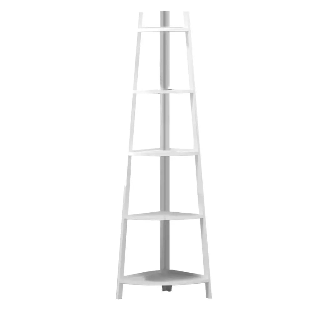 5-Tier Ladder Corner Bamboo Wood Plant Stand