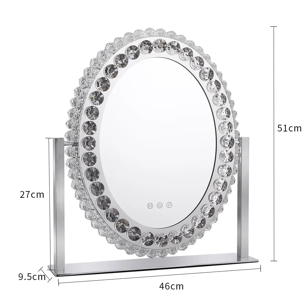 Crystal-Framed LED Vanity Mirror