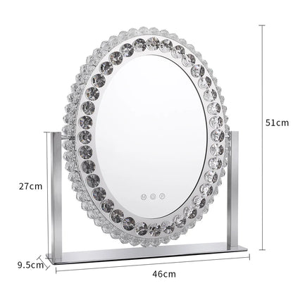 Crystal-Framed LED Vanity Mirror