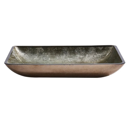 Tempered Glass Basin with Gold Finish