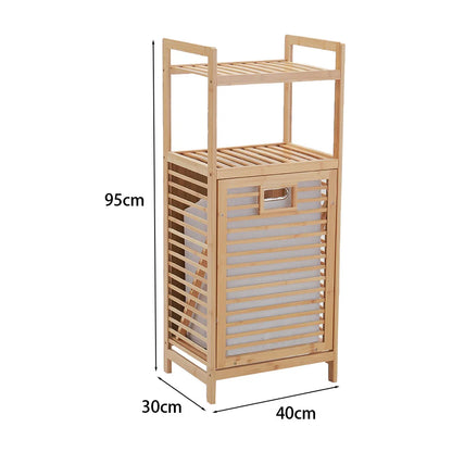 Bamboo Laundry Hamper Basket with Liner Bag