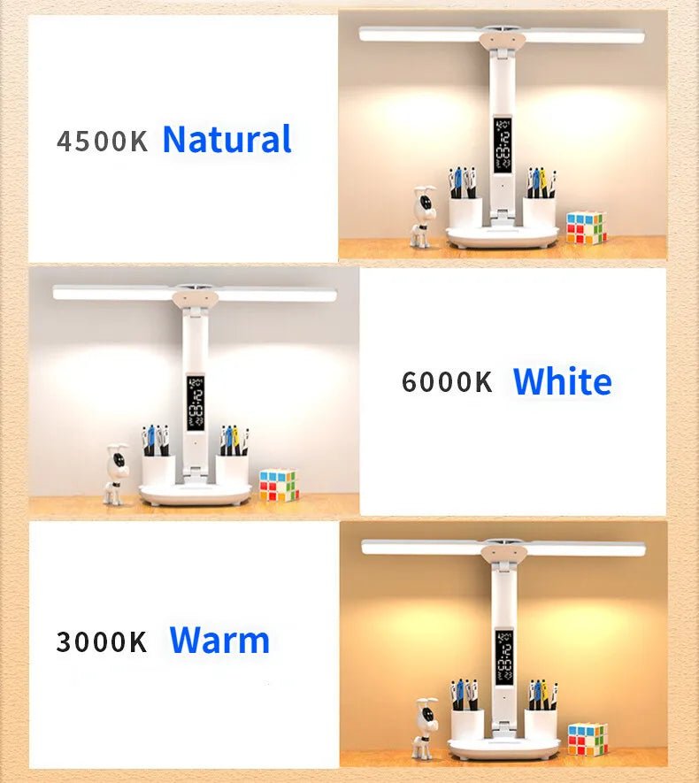 LED Clock Table Lamp