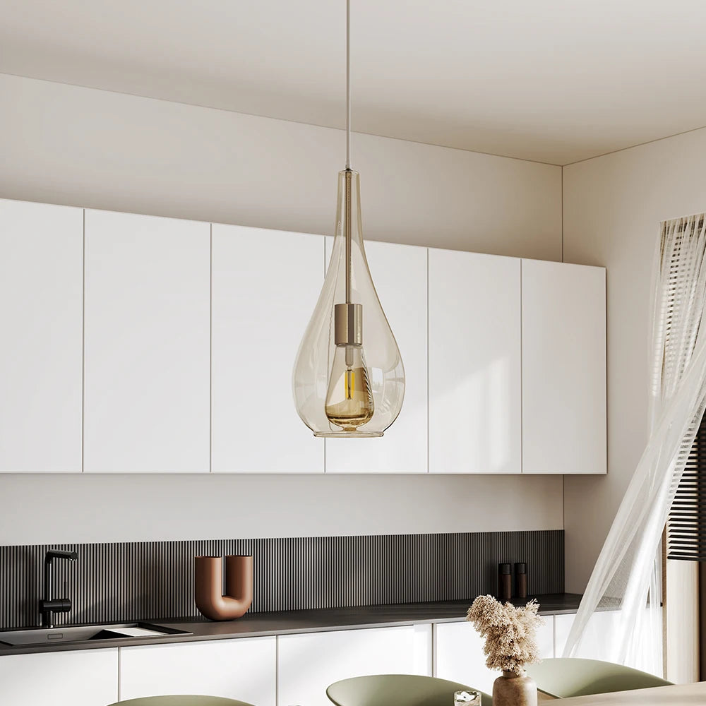 Amber Droplet Pendant Light