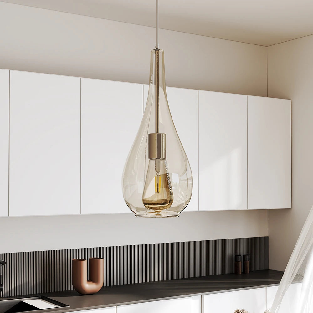 Amber Droplet Pendant Light