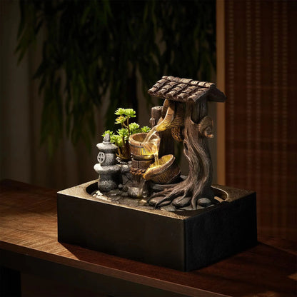 Tabletop Cascade Water Fountain with LED