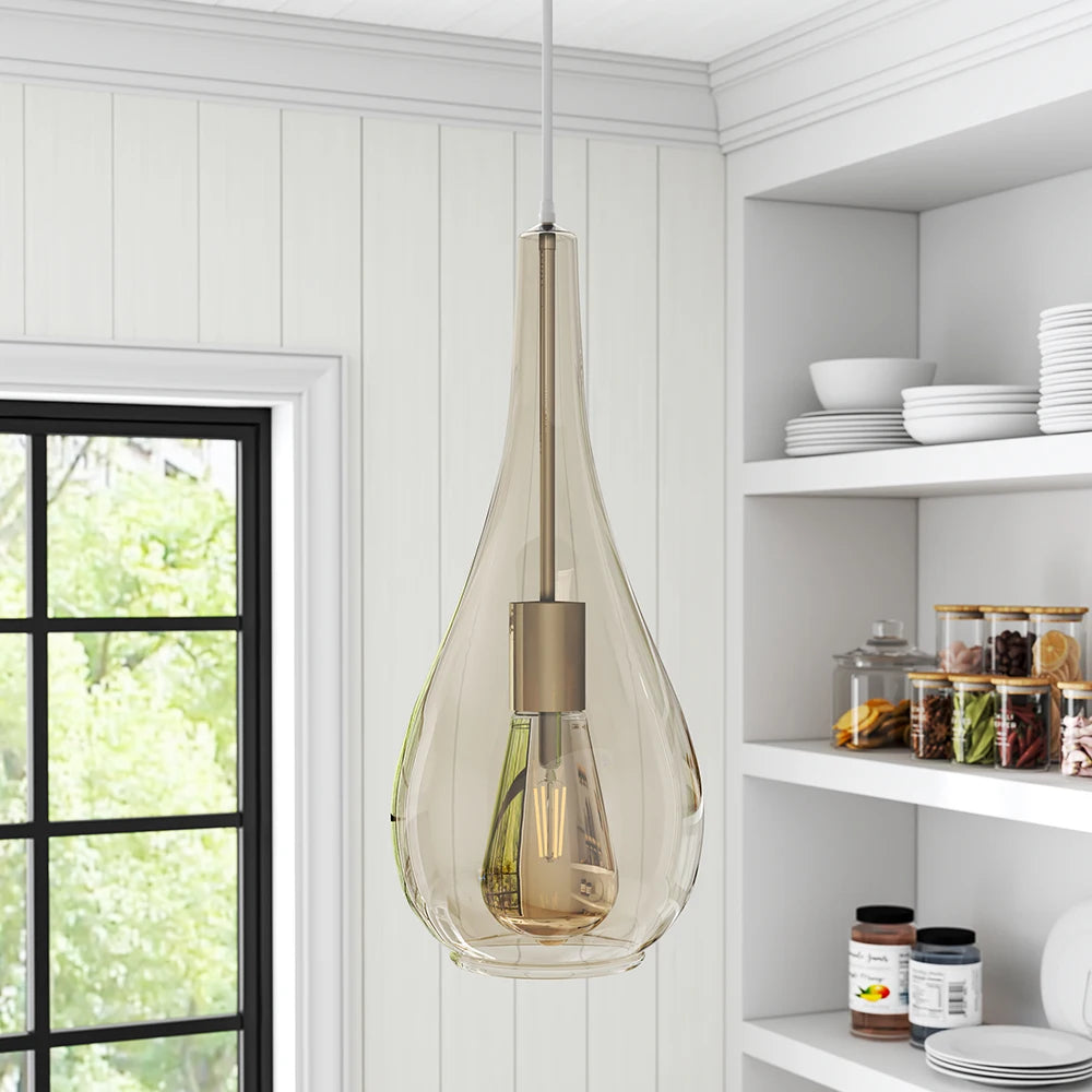Amber Droplet Pendant Light