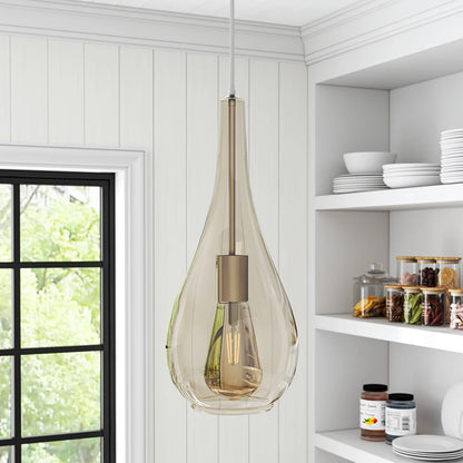 Amber Droplet Pendant Light