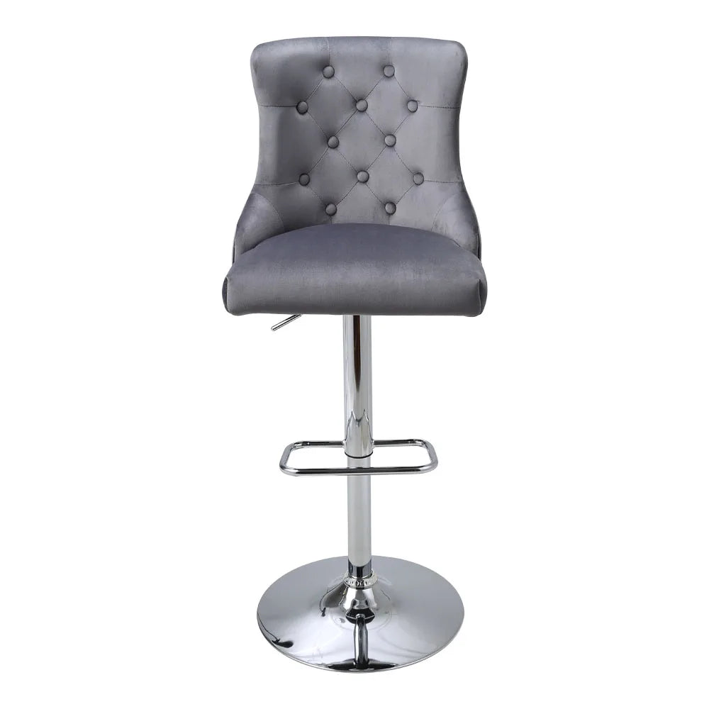 Upholstered Velvet Adjustable Bar Stool – Set of 2