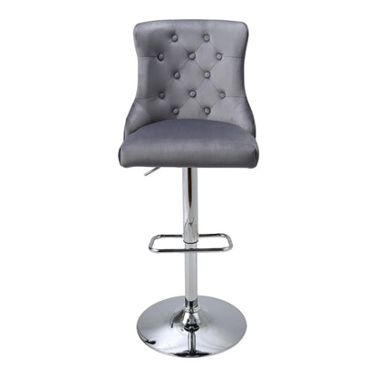 Upholstered Velvet Adjustable Bar Stool – Set of 2