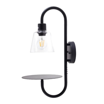 Transparent Glass Wall Light with Tray