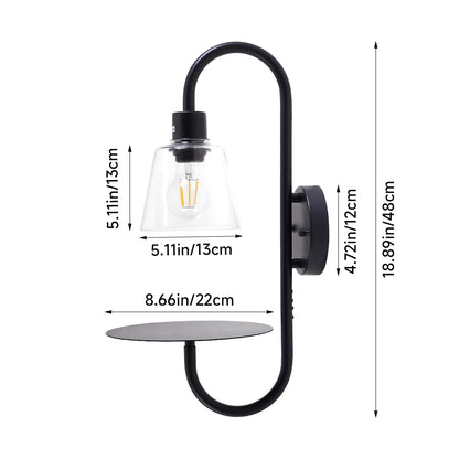 Transparent Glass Wall Light with Tray