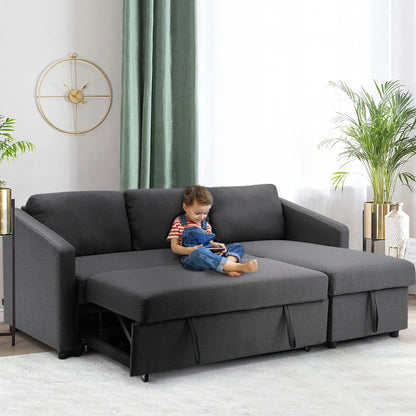3 Seater Corner Sofa Bed with Storage