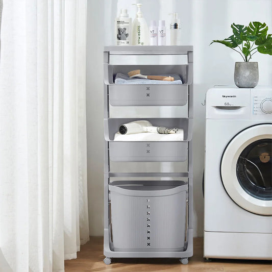 Multi-Tier Laundry Basket with Wheels