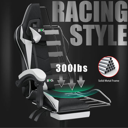 Ergonomic Gaming Chair with Footrest