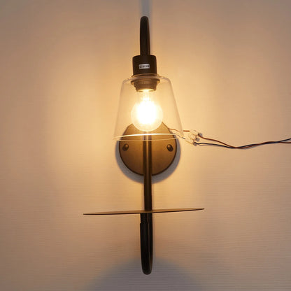 Transparent Glass Wall Light with Tray