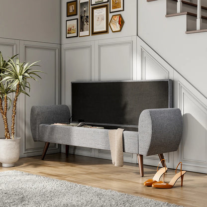 Linen Upholstered Storage Bench