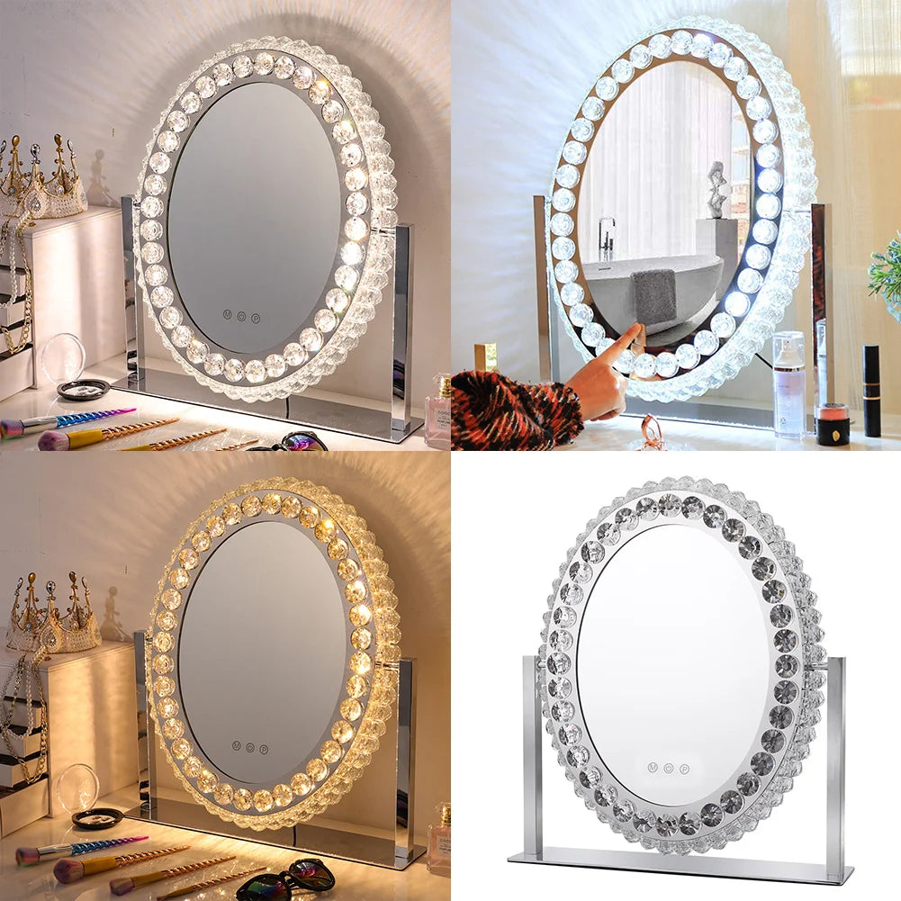 Crystal-Framed LED Vanity Mirror
