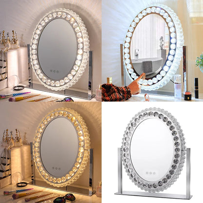 Crystal-Framed LED Vanity Mirror