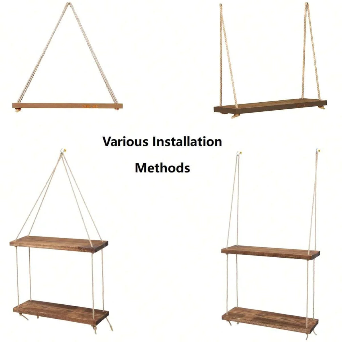Floating Wooden Swing Shelf