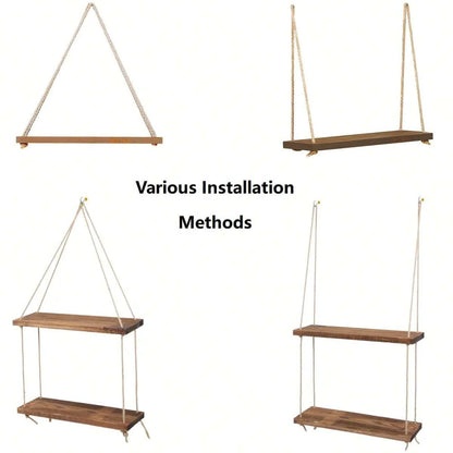 Floating Wooden Swing Shelf